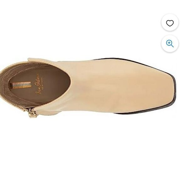 Sam Edelman Thatcher Square Toe Faux Leather Boots, 7.5 Eggshell, Ivory NWOB - Picture 5 of 11